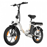 ZAZAWORK C16 Kokkupandav Elektrijalgratas 250W Mootor 20-tollised Paksud Rehvid 120kg Kandev&otilde;ime Linna Liikumiseks E-jalgratas Koos J&auml;reltugitooliga valge