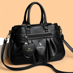 Kvaliteetne nahast k&auml;ekott Rahakott Luksuslik Disainer Naiste Suure Mahutavusega &Otilde;lakott Risti-keha T&otilde;mblukuga Kott Trendikas Sac 36cm&times;13.5cm&times;21.5cm must