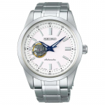 SEIKO 100m veekindel Automaatne Terasrihmaga meeste k&auml;ekell valge sihverplaat SCVE049 valge