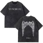 Yungblud IDOLS Maailmatuur Kaup Retro Pesitud T-s&auml;rk Meeste Naiste Hip Hop Rock L&uuml;hikeste Varrukatega T-s&auml;rgid &Uuml;lem&otilde;&otilde;dulised T-s&auml;rgid 2XL gray