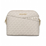 MICHAEL KORS Jet Set Travel Lihtne Prantsuse Kett Presb&uuml;oopiaga Tr&uuml;kitud Logo T&ouml;&ouml;le K&auml;ivitamise Kott Kestkott &Otilde;lakott Nahast Crossbody Kott Naiste Valge valge