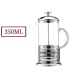 Mini roostevabast terasest prantsuse presskann, 350 ml k&uuml;lmpruulitav kohvimasin, kuumakindel klaasist kaasaskantav kann, 4 tassi piimavahu tee jaoks