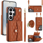 Paela kaardihoidja kott rahakott nahast &uuml;mbris Samsung Galaxy S26 Ultra S25 Plus S24 S23 A16 A15 A35 A55 jaoks kott crossbody taskukate Galaxy A14 4G pruun