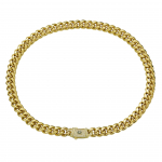 Hip Hop Kuuma Kujundusega Roostevabast Terasest 14K Kullatud Tsirkoonium Monaco Kett 6/8/10/12/14/16mm Miami Kuuba L&uuml;lidega Kett Naistele Meestele 8inches(20.32cm)&6mm kuld