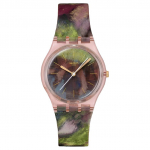 SWATCH X GUGGENHEIM seeria kvartsliikumisega 30 meetrit veekindel naiste k&auml;ekell &Scaron;veitsi kell 34 mm v&auml;rviline sihver pol&uuml;meerrihm SO28Z131 kvarts