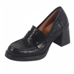 Retro Pruun Kunstsuede Kingad Naiste Mood &Uuml;mar Varvas Paks Konts Platvorm Mokassiinid Elegantne T&ouml;&ouml;le Kontoriking Zapatos De Mujer 35