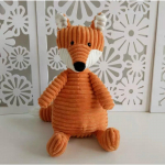 Triibuline pl&uuml;&uuml;sist oranž rebane nukk pl&uuml;&uuml;sist m&auml;nguasi metsloomade cosplay pl&uuml;&uuml;sist pehme loom kaisus magamiss&otilde;ber 15cm pendant