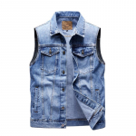 Suvine ja S&uuml;gisene Korea Stiilis Denimmantel Meeste Slim Fit Kulunud Varrukateta Tank Top Meeste Mood Varrukateta Vest Suur Suurus Vest XS tumesinine v&auml;rv