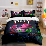 Poppy Playtime Tegelase Voodipesukomplekt Voodipesukomplekt (1 tekikott, 2 padjap&uuml;&uuml;ri, tekk ei kuulu komplekti) 135x200cm black