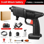 500 W 21 V majapidamises kasutatavad juhtmeta elektrilised veep&uuml;stolid, kaasaskantav k&otilde;rgsurvepesumasin, laetav vahugeneraator water gun+3 cell batteries black