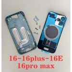 OEM iPhone 16 Pro Max 16E aku tagakaas tagumine keskmine &scaron;assiiraam SIM-kaardi hoidla korpus iPhone 16 Plus 16 Pro jaoks 16 must