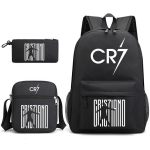 3-osaline koolikoti komplekt &otilde;pilastele Suure mahutavusega Oxfordi riidest koolikott &otilde;larihma ja pliiatsitopsiga Cristiano ronaldo backpack roosa