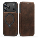 Magnetiline Klappnahast &Uuml;mbris Case iPhone 17 Pro Max Air 16 15 14 13 12 11 jaoks Traadita Laadimine 360-kraadine P&ouml;&ouml;ratav Jalg with Bracket&iPhone 14 Pro black