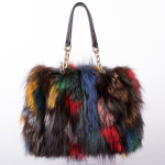 Moodne k&auml;ekott naistele S&uuml;gis ja Talv Uus Saabumine Satchel-kott Lihtsaim sobitada Seven colors-Fox fur black