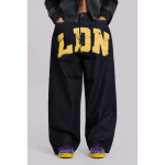 Y2K Streetwear Kotid Sirge L&otilde;ikega Teksap&uuml;ksid Naistele Julge Kirjatr&uuml;ki ja K&otilde;rge V&ouml;&ouml;&uuml;mberm&otilde;&otilde;duga L&otilde;dva L&otilde;ikega Medium must