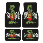 4 tk-Rat Fink Klassikalises Stiilis Autop&otilde;randamatid, Materjal, Universaalne Sobivus Erinevatele S&otilde;idukitele, L&otilde;bus Disain, T&auml;ielik Katvus Tr&uuml;kk- Perfe gray