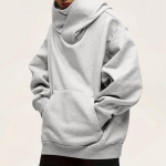 Meeste mood &Uuml;hev&auml;rviline Pikkade varrukatega Kapuutsiga Pullover Taskutega Vabaaja Sweatshirt Top XL gray