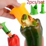 2tk/komplekt Creative Pepper Corer Slicer paprikaseemnete eemaldamise seade