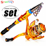 Carbon 1,8&ndash;3,6 M teleskoop&otilde;ng koos spinningurulliga &otilde;ngeritvade ja rullide komplekt Rod 1.8M- Reel 2000 kuld