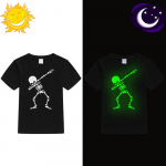 Glow In Darkness Dabbing Skull Lahe T-s&auml;rk lastele Hip Hop Rocki T-s&auml;rk v&auml;ikelastele 1 must