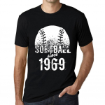 Meeste vintage T-s&auml;rk Graafiline T-s&auml;rk Softball aastast 1969 Deep Black XS must