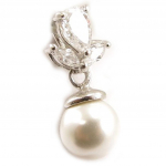 Les Tr&eacute;sors De Lily [C9432] - Pendentif Argent 'Catherine' Blanc valge