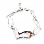 Les Tr&eacute;sors De Lily [E9823] - Bracelet Acier 'Love Love' h&otilde;be