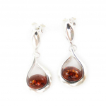Les Tr&eacute;sors De Lily [J2148] - Boucles Argent 'Inspiration' Ambre pruun