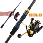 &Otilde;ngeritva rullide komplekt 1,8M 2,1M kaasaskantav teleskoop&otilde;ng magevee-merevee keerutamisrullid 1.8M Rod&Reel 1000 kuld