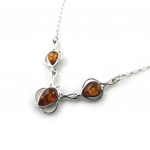 Les Tr&eacute;sors De Lily [N2272] - Collier argent 'Inspiration' ambre (rhodi&eacute;) - 18x15 mm h&otilde;be