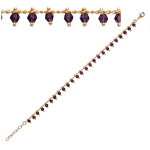 Les Tr&eacute;sors De Lily [Q8150] - Bracelet Plaqu&eacute; Or 'Clara' violet dor&eacute; - 3 mm lilla