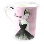 Les Tr&eacute;sors De Lily [I4957] - Mug Cappucino 'Belle Epoque' rose - 110x95 mm Heleroosa