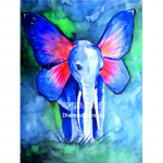 5D DIY teemantmaal  V&auml;rviline elevant  Tikand Ristpistes Kingitus Kodukaunistuse kingitus 20X30CM