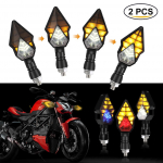 2tk Mootorratta suunatuled LED-tuli voolab vilkuv indikaatorpirn 12V sabapeatussignaal jooksulamp valge kollane punane sinine kollane/valge
