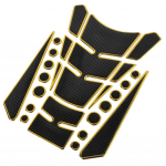 DYS Auto Shop 3D gaasipaagi padja kaitsja mootorratta kleebise kleebis Honda Yamaha Suzuki jaoks kuldne