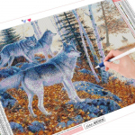 Teemantmaali t&auml;isruudukujuline s&uuml;gisene teemanttikandi m&uuml;&uuml;k Hundiloomade kivipilt K&auml;sitsi valmistatud kingitus Full Round (20X30CM)