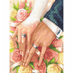 Teemantmaalimine Abielus&otilde;rmus t&auml;isruudukujuline &uuml;mmargune teemant 3D teemanttikandid Paarikunst Rhinestone kodukaunistus Full Round 20X30CM