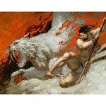 T&auml;ispuur Teemanttikandid Tiigrimees K&auml;sit&ouml;&ouml; m&uuml;&uuml;k Teemantmaalid Maastik Mosaiik Julged stseenid N&auml;put&ouml;&ouml; Seinakunst Full Round 20X30CM