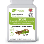 KSM-66 Ashwagandha orgaanilise musta pipraga 500mg 90 kapslit | &Uuml;hendkuningriik Tootja Prowise Healthcare
