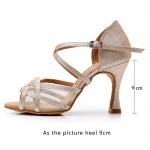 Ladina tantsujalatsid DILEECHI Naiste Litritest Tango Kingad Konts 9cm Salsa Performance Ballroom Tantsujalatsid Pehme v&auml;listald 38