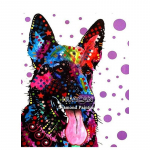 5D &uuml;mmargune teemantv&auml;rvimine, v&auml;rviline koer, loom lastele, t&auml;iskasvanutele m&otilde;eldud pilt tikandid, mosaiikdisain, k&auml;sit&ouml;&ouml;, kodukaunistuse kingitus Full Round 20x30CM