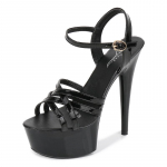 Catwalk Artifact Model, peened k&otilde;rged kontsad seksika musta platvormiga 15 cm kontsadega &uuml;lik&otilde;rge kontsaga sandaalid 36 must