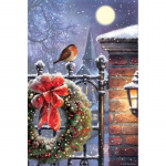 Talvine isetegemise teemantmaal H&auml;id j&otilde;ule t&auml;ispuur &uuml;mmargune lumi teemanttikandid ristpistes kivist kodukaunistus Full Round 20x25CM