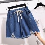 Naised Plus Size auguga Denim Teksad Suvised Trendikad &otilde;hukesed vabaaja daami k&otilde;rge v&ouml;&ouml;kohaga l&uuml;hikesed p&uuml;ksid M sinine