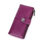 Ehtsast nahast naiste pikk rahakott t&otilde;mblukuga telefonitasku rahakott AirTag piluga Naiste siduri rahakotid RFID rahakott lilla