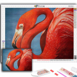 5D DIY loom Flamingo ristpistes kivikivid Teemantjoonistus Tikand Mosaiik Kodukaunistus Full Round 20X30CM