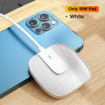 QOOVI 15 W magnetiline juhtmevaba laadija iPhone 13 12 Pro Max Mini Qi kiirlaadimise telefoni magnetpadjale 15W valge