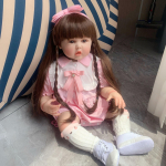 60 CM Silikoonist Reborn V&auml;ikelapse m&auml;nguasi Elutruu vin&uuml;&uuml;list printsess, riidest kehaga Bebe t&uuml;druku s&uuml;nnip&auml;evakingitus