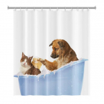 Naljakas du&scaron;ikardinad Vannitoa kardin konksudega Dekoratsioon Veekindel kassikoer 3d vann 180*180cm loominguline du&scaron;ikardin W180xH200cm