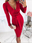 Elegantne kehakontuure j&auml;rgiv seksikas naiste kleit naistele 2022 suvi V-kaelusega peoklubi midipikkuses kleidid naiste kleit naine daamide vestidos mujer XXXL punane
